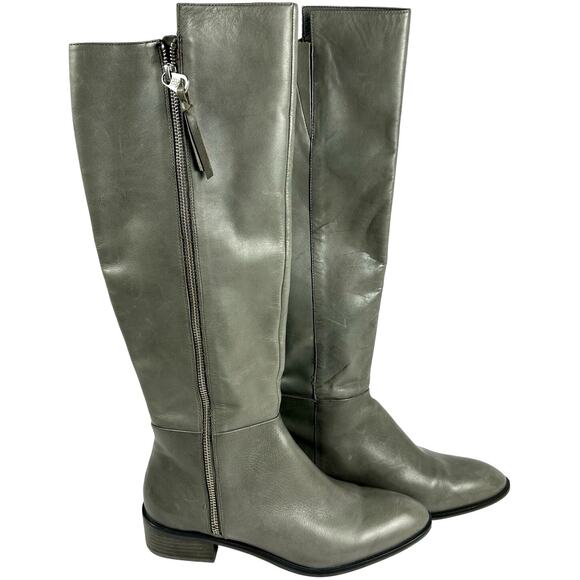 Elliot Lucca Knee High Gray Boots Leather Upper 7 1/2 Gently Worn-Nice! - Picture 1 of 12